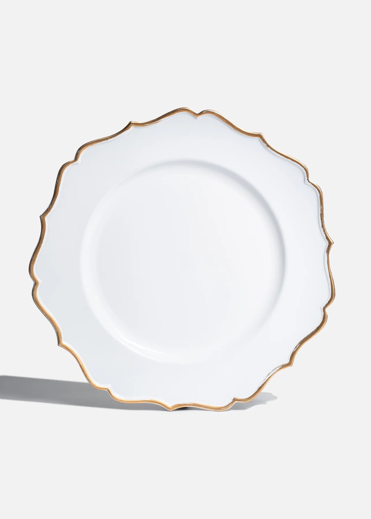 PLATO BASE BLANCO - FILO DORADO