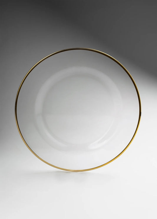 PLATO BASE DE VIDRIO -FILO DORADO