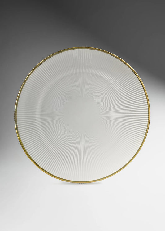 PLATO BASE VIDRIO EVO - FILO DORADO
