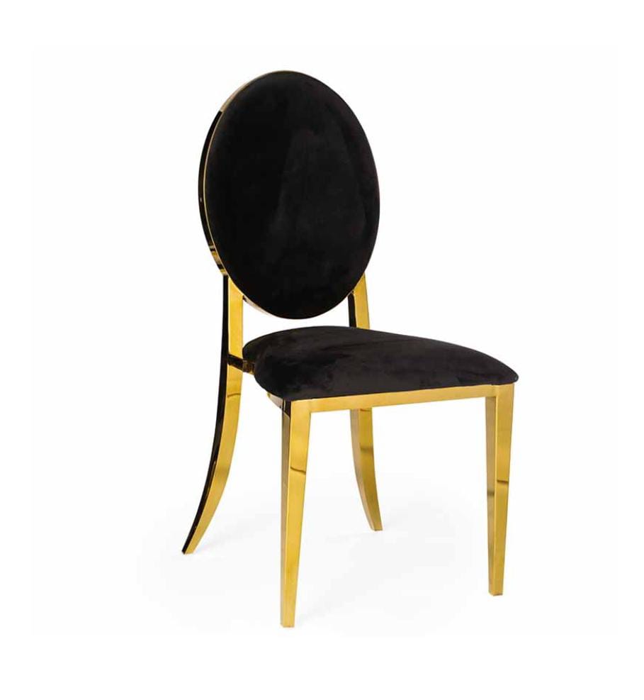 Silla Dubai Dorada cojines negros